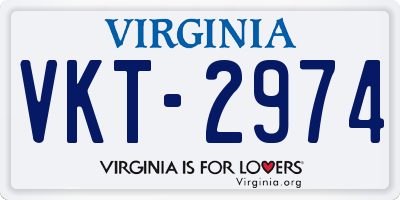 VA license plate VKT2974