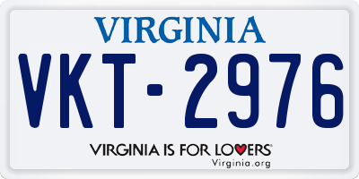 VA license plate VKT2976