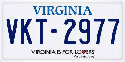 VA license plate VKT2977