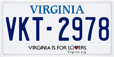 VA license plate VKT2978