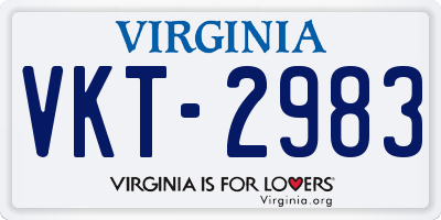 VA license plate VKT2983