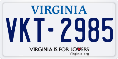 VA license plate VKT2985