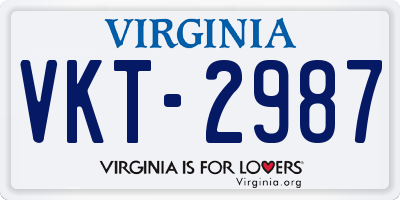 VA license plate VKT2987