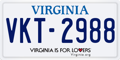 VA license plate VKT2988