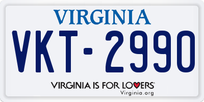 VA license plate VKT2990