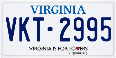 VA license plate VKT2995