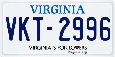 VA license plate VKT2996