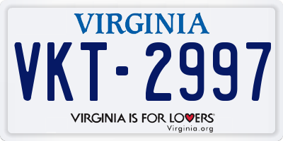 VA license plate VKT2997