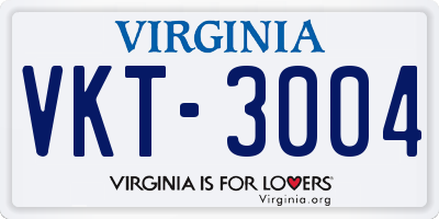 VA license plate VKT3004