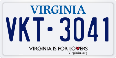 VA license plate VKT3041