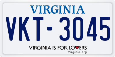 VA license plate VKT3045