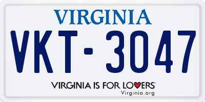 VA license plate VKT3047