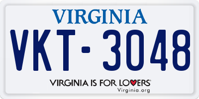 VA license plate VKT3048