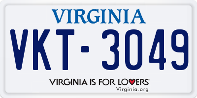 VA license plate VKT3049