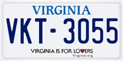 VA license plate VKT3055