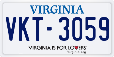 VA license plate VKT3059