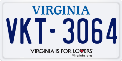 VA license plate VKT3064