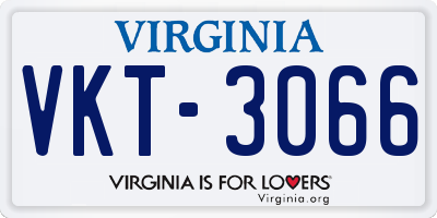VA license plate VKT3066