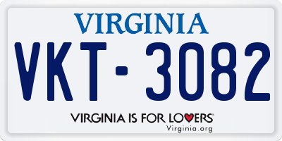 VA license plate VKT3082