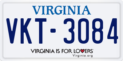 VA license plate VKT3084