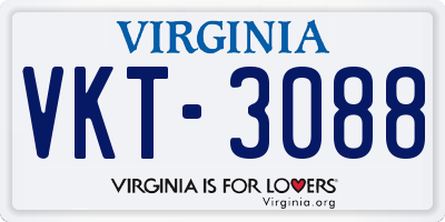 VA license plate VKT3088