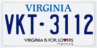 VA license plate VKT3112