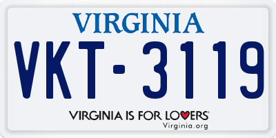 VA license plate VKT3119