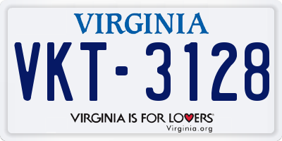VA license plate VKT3128