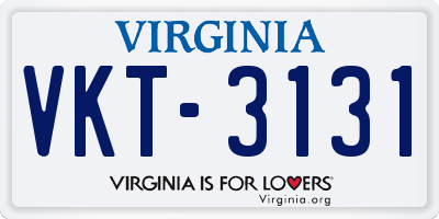 VA license plate VKT3131