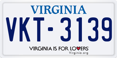 VA license plate VKT3139