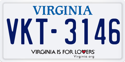 VA license plate VKT3146