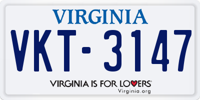 VA license plate VKT3147
