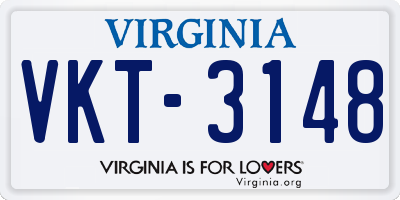 VA license plate VKT3148