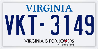 VA license plate VKT3149