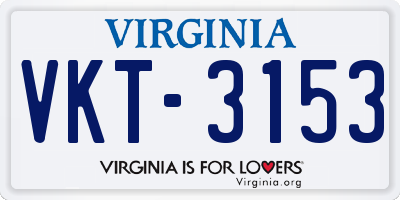 VA license plate VKT3153