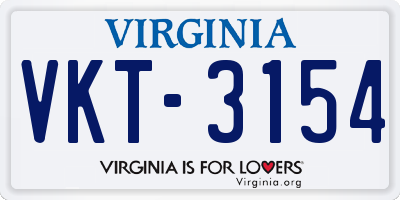 VA license plate VKT3154