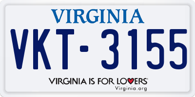 VA license plate VKT3155