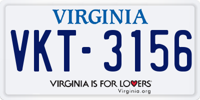 VA license plate VKT3156
