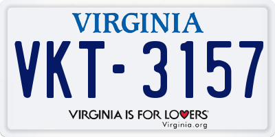 VA license plate VKT3157