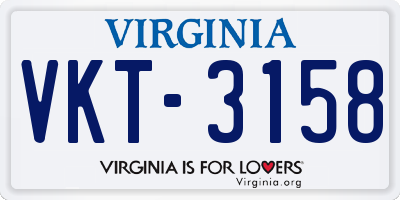 VA license plate VKT3158