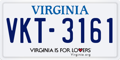 VA license plate VKT3161