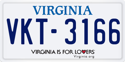 VA license plate VKT3166