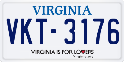VA license plate VKT3176