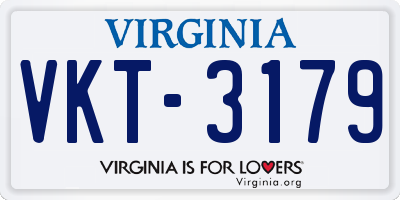 VA license plate VKT3179