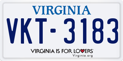 VA license plate VKT3183