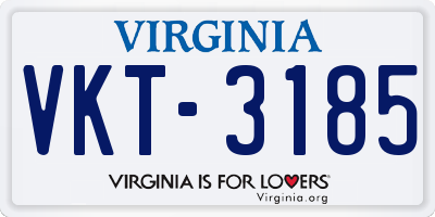 VA license plate VKT3185