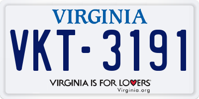 VA license plate VKT3191