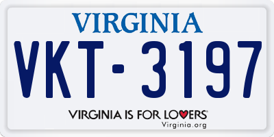 VA license plate VKT3197