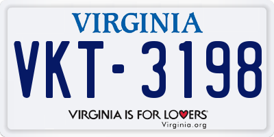 VA license plate VKT3198