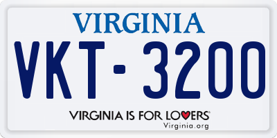 VA license plate VKT3200